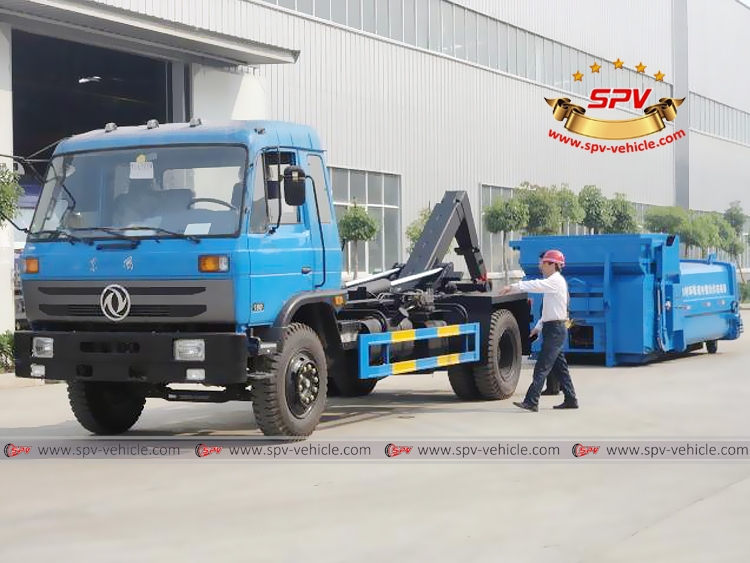 8 CBM Hook Loader Compactor Truck Dongfeng